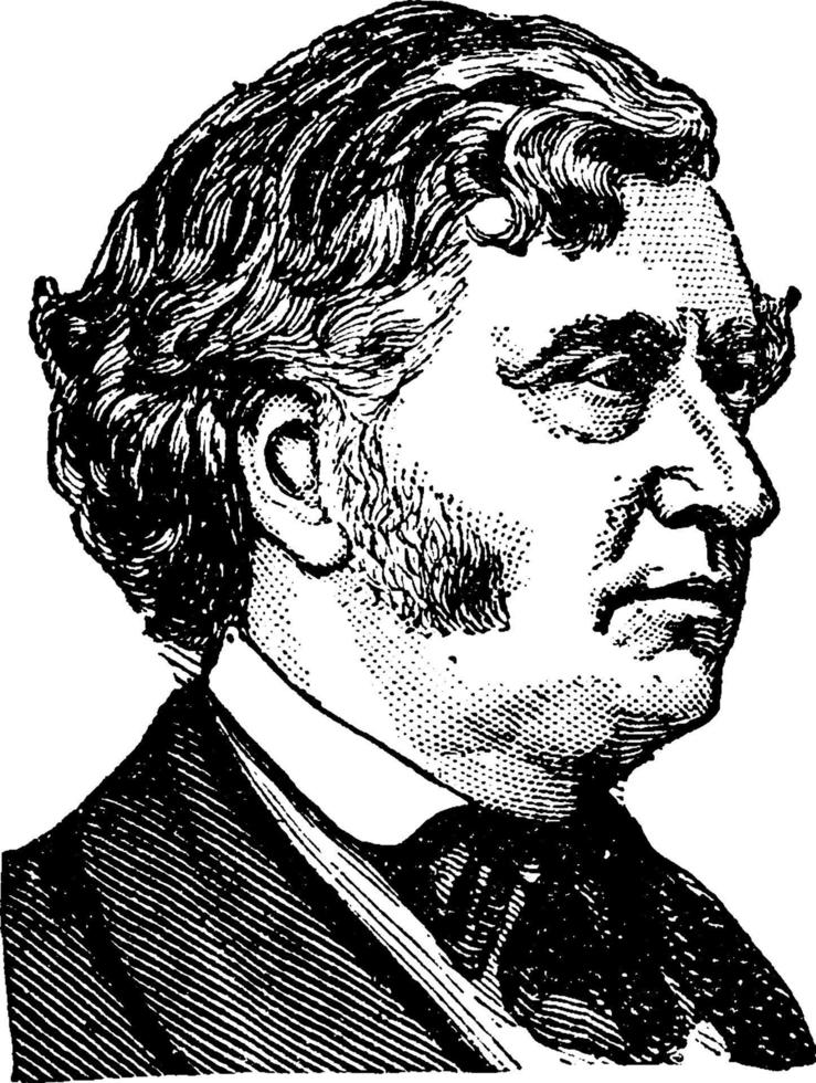 charles sumner, ilustración de la vendimia vector