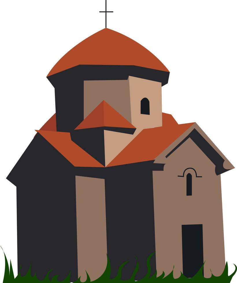 Armenian church, illustration, vector on white background.