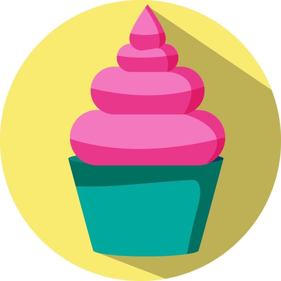 cupcake rosa, ilustración, vector, sobre un fondo blanco. vector