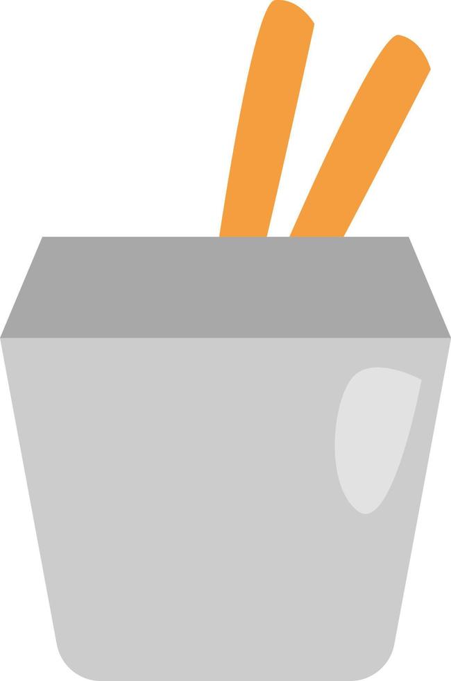 Take away chinese food, illustration, vector on a white background.
