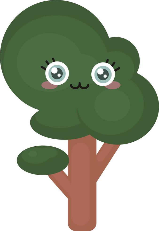 árbol con ojos, ilustración, vector sobre fondo blanco.