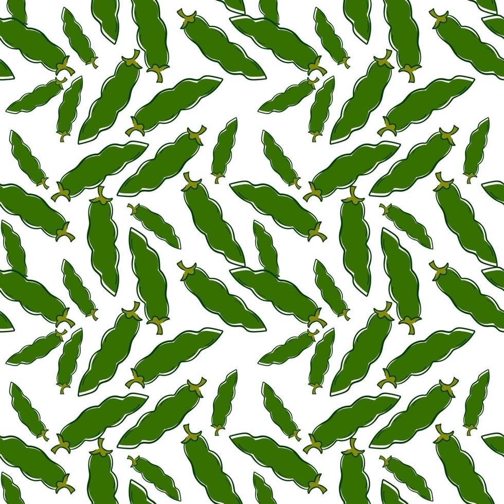 Green beans wallpaper, illustration, vector on white background.