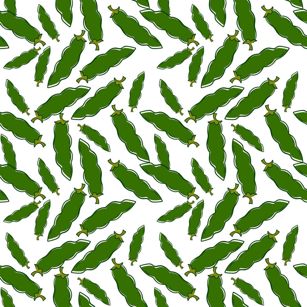 Green beans wallpaper, illustration, vector on white background.