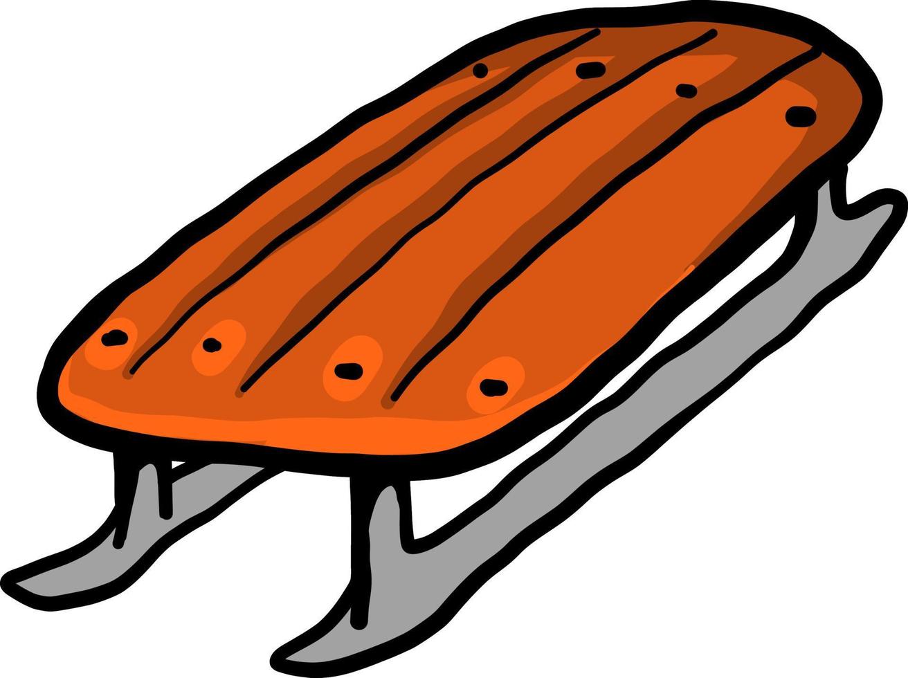 Orange sledge,illustration,vector on white background vector