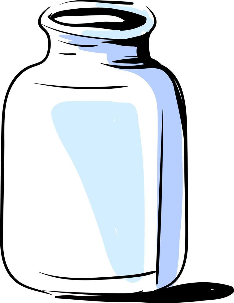 Jar drawing, illustration, vector on white background.