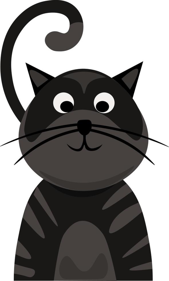 Black cat, illustration, vector on white background.