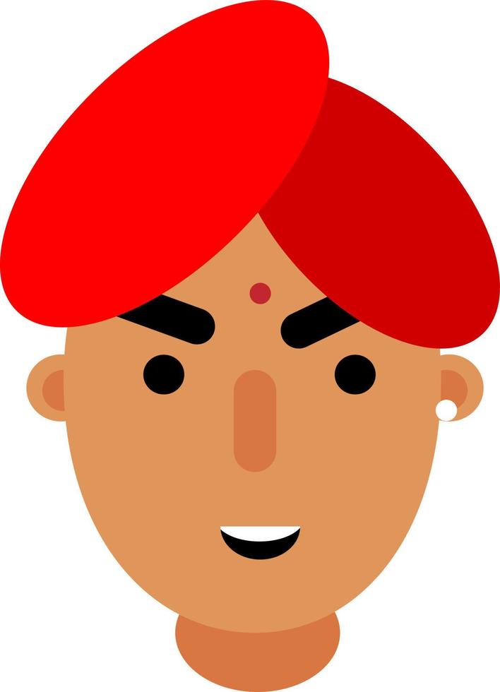 Hindu boy, illustration, vector on a white background.