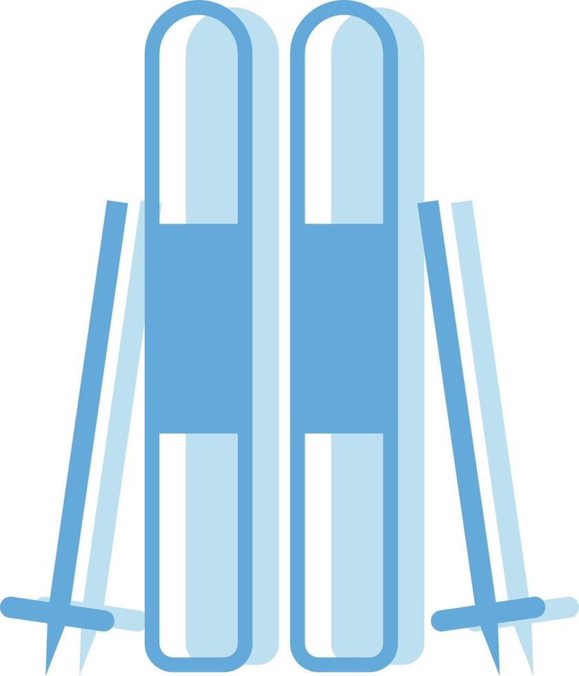 Winter skis, illustration, vector on white background.