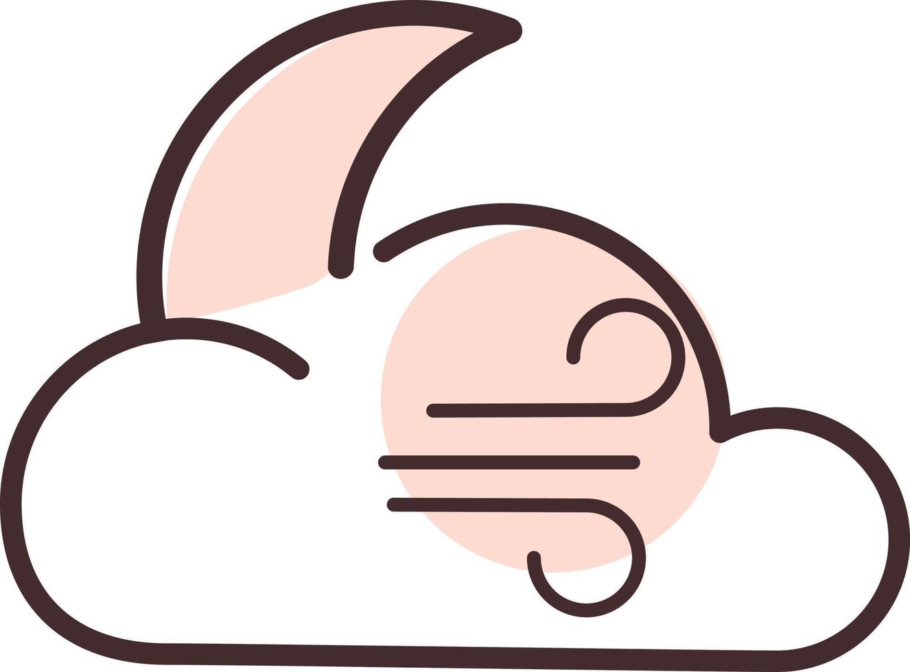 Windy night, illustration, vector, on a white background. vector