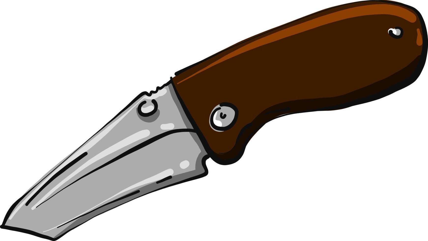 Small pocket knife , illustration, vector on white background