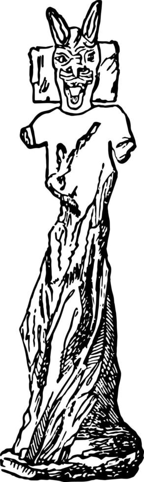 ilustración vintage del ídolo de korsabad. vector