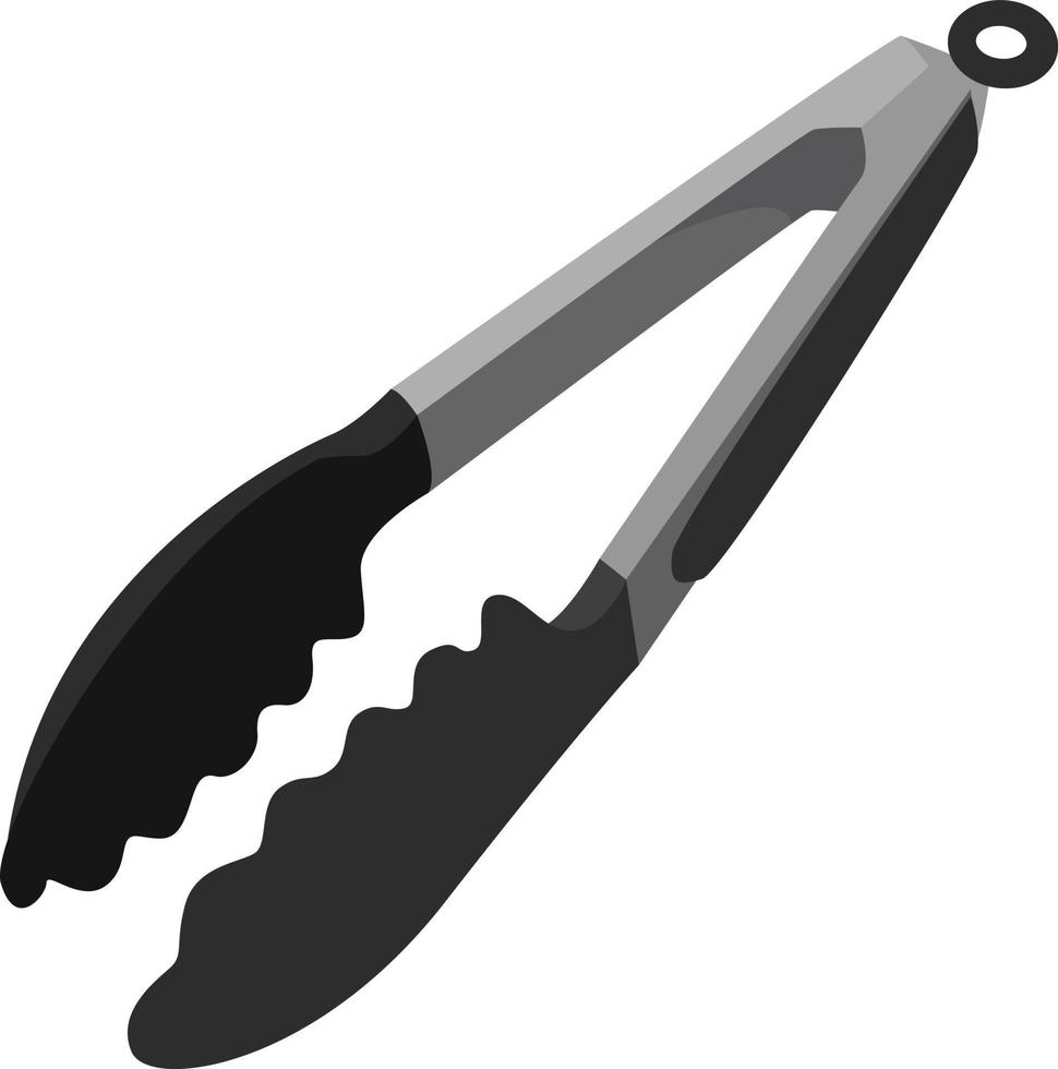 Kitchen tongs, illustration, vector on white background