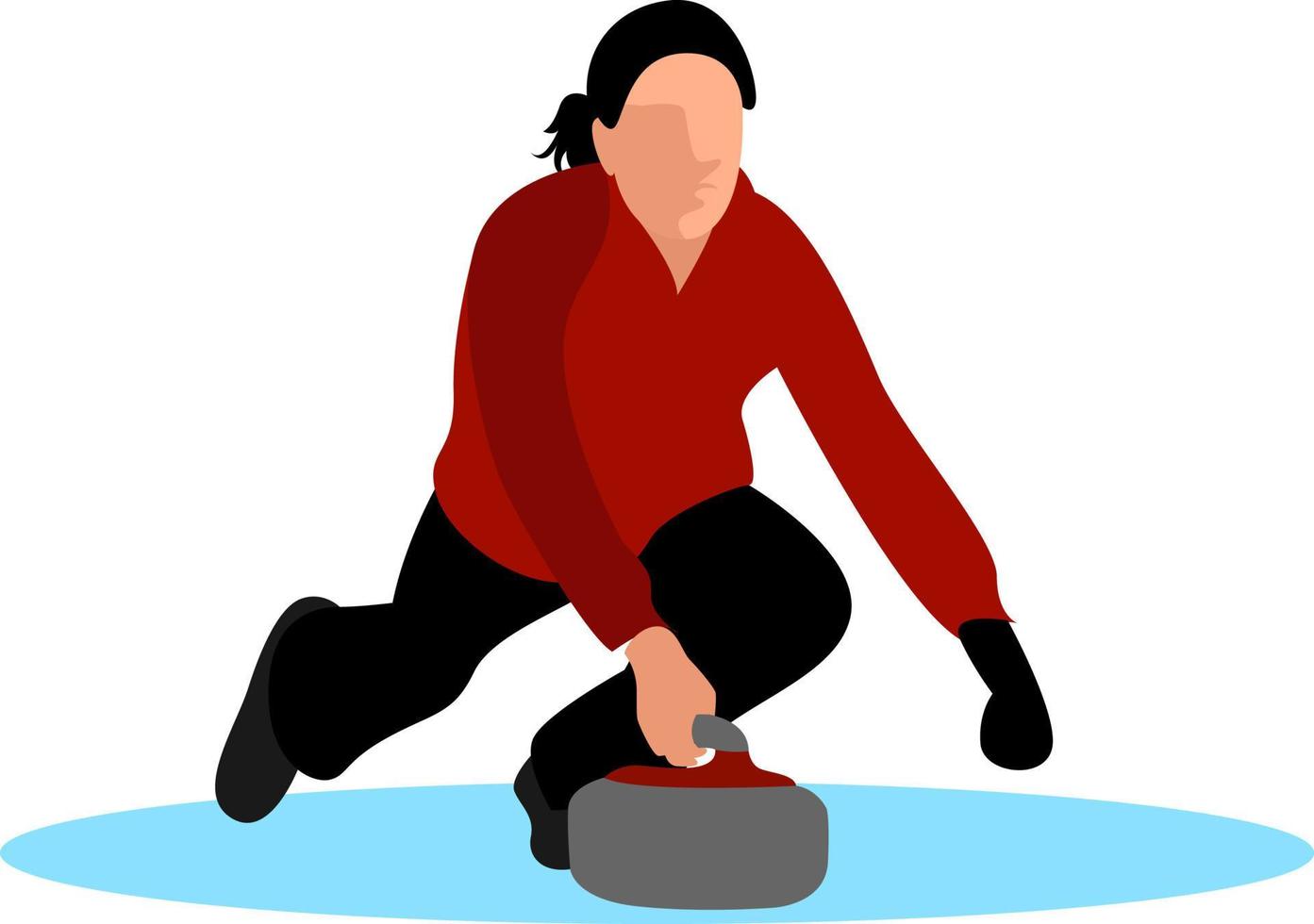 Curling, illustration, vector on white background.