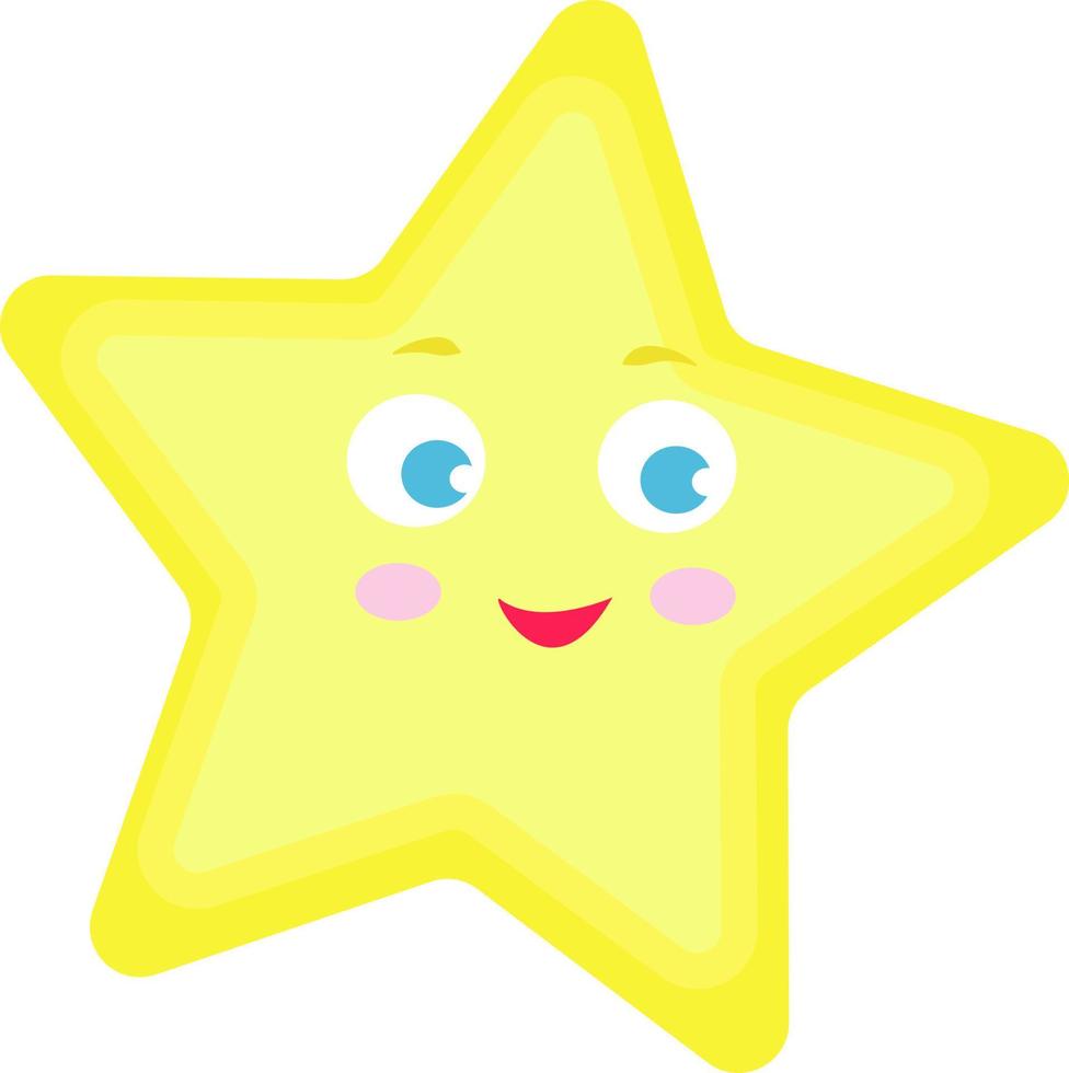 Happy star, illustration, vector on white background.