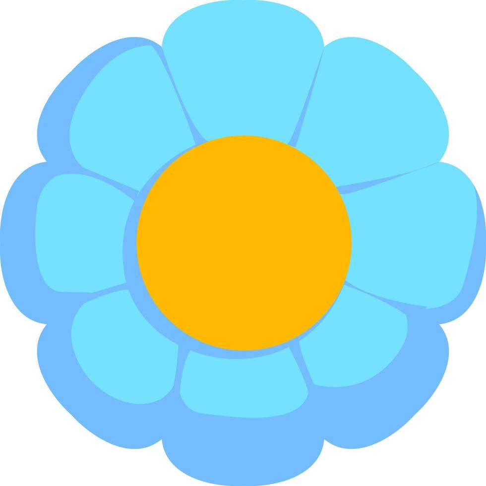 flor azul, ilustración, vector sobre fondo blanco.