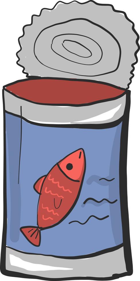 Canned fish, illustration, vector on white background