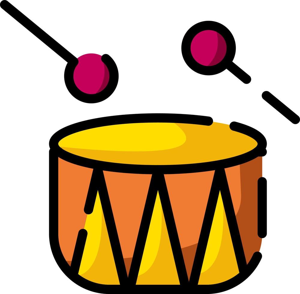 Juguete de tambor, ilustración, vector sobre fondo blanco.