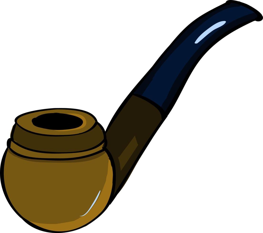 Smoking pipe, illustration, vector on white background.