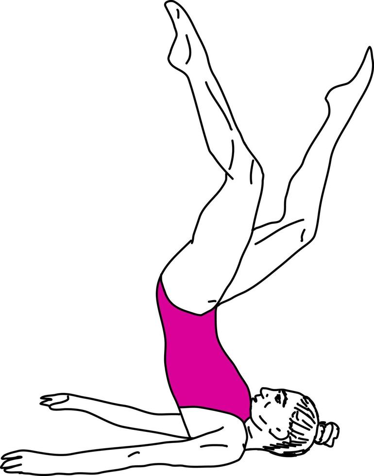 Woman doing yoga, illustration, vector on white background.