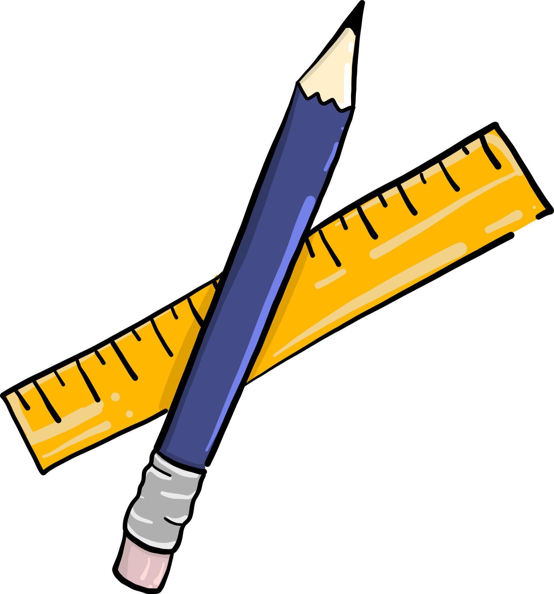 ruler-and-pencil-illustration-vector-on-white-background-13720019
