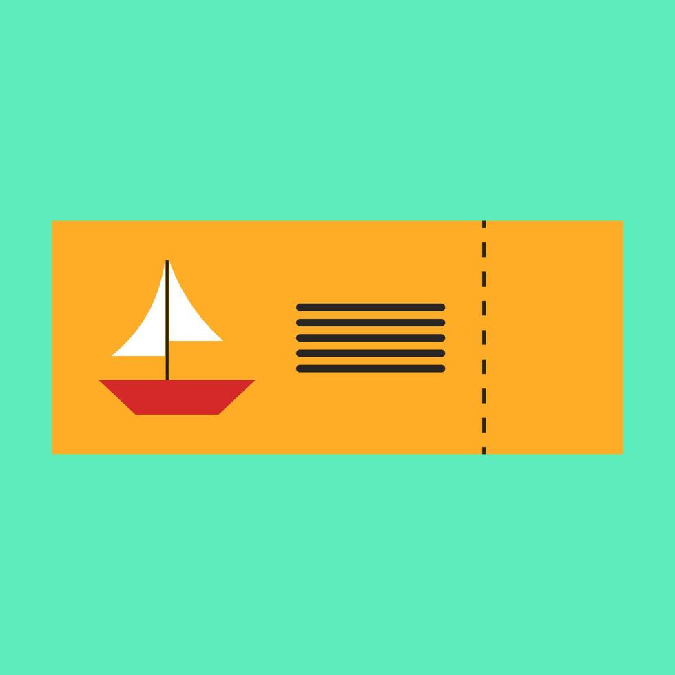 Ticket, illustration, vector on white background.
