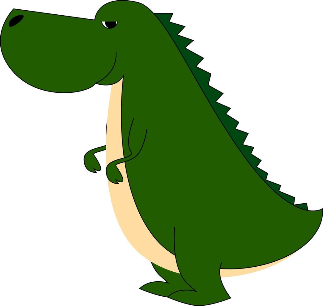 Fat dinosaur, illustration, vector on white background.