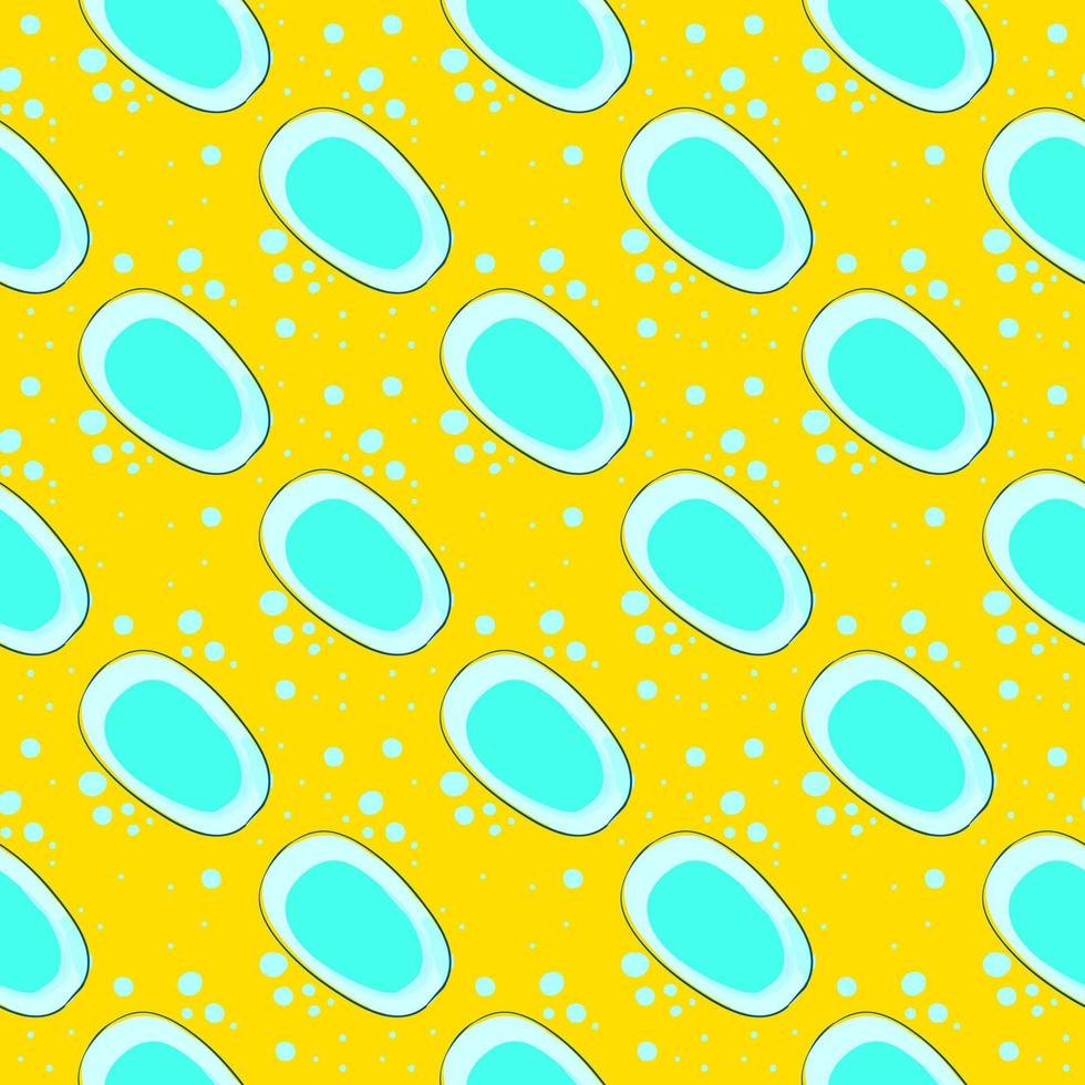 Soap pattern, seamless pattern on yellow background. vector