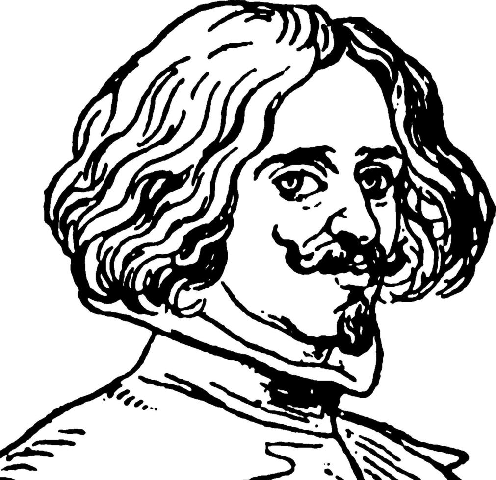Diago Rodrigues de Silva y Velasquez, vintage illustration vector