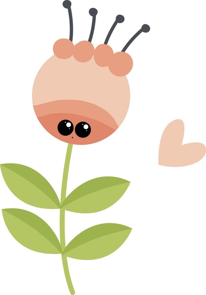 Amazed flower, illustration, vector on white background.