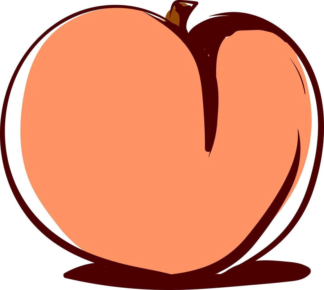 Flat peach, illustration, vector on white background.