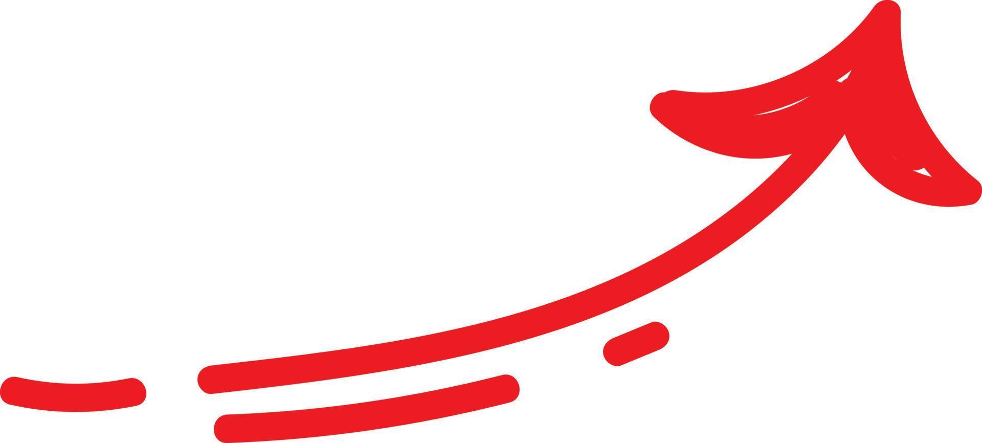 Orientational red arrow, illustration, vector on white background.