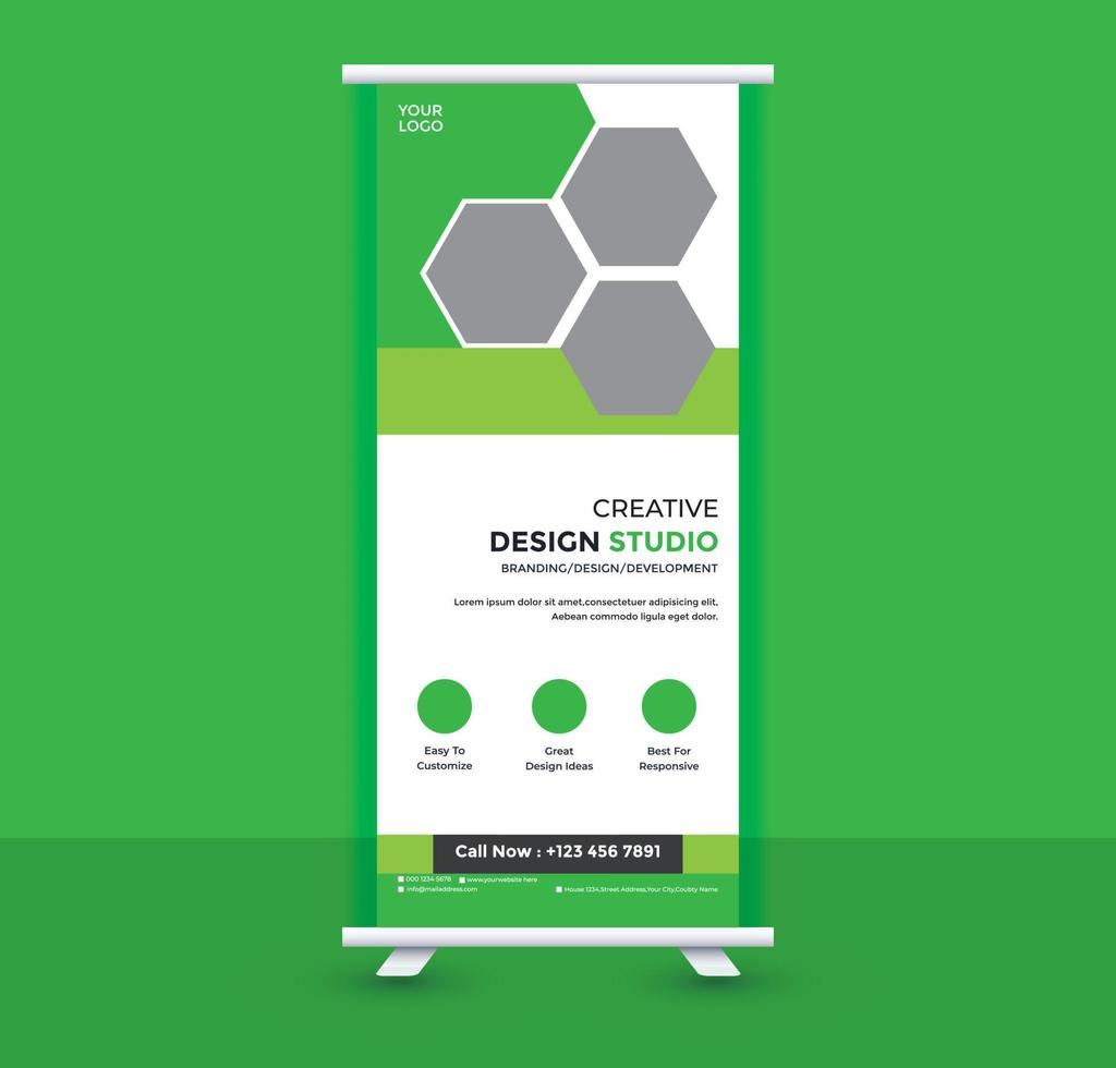 Roll up banner design vector