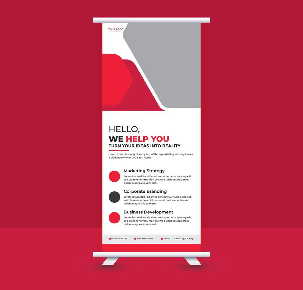 Roll up banner design vector