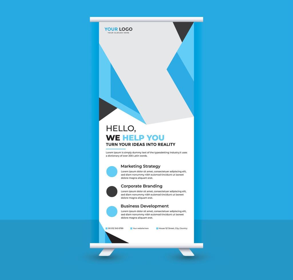 Roll up banner design vector