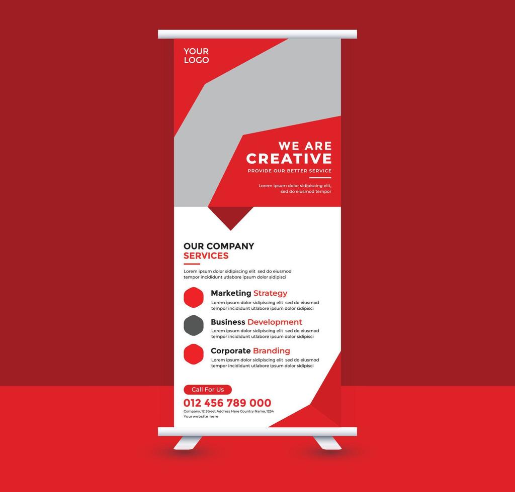 Roll up banner design vector