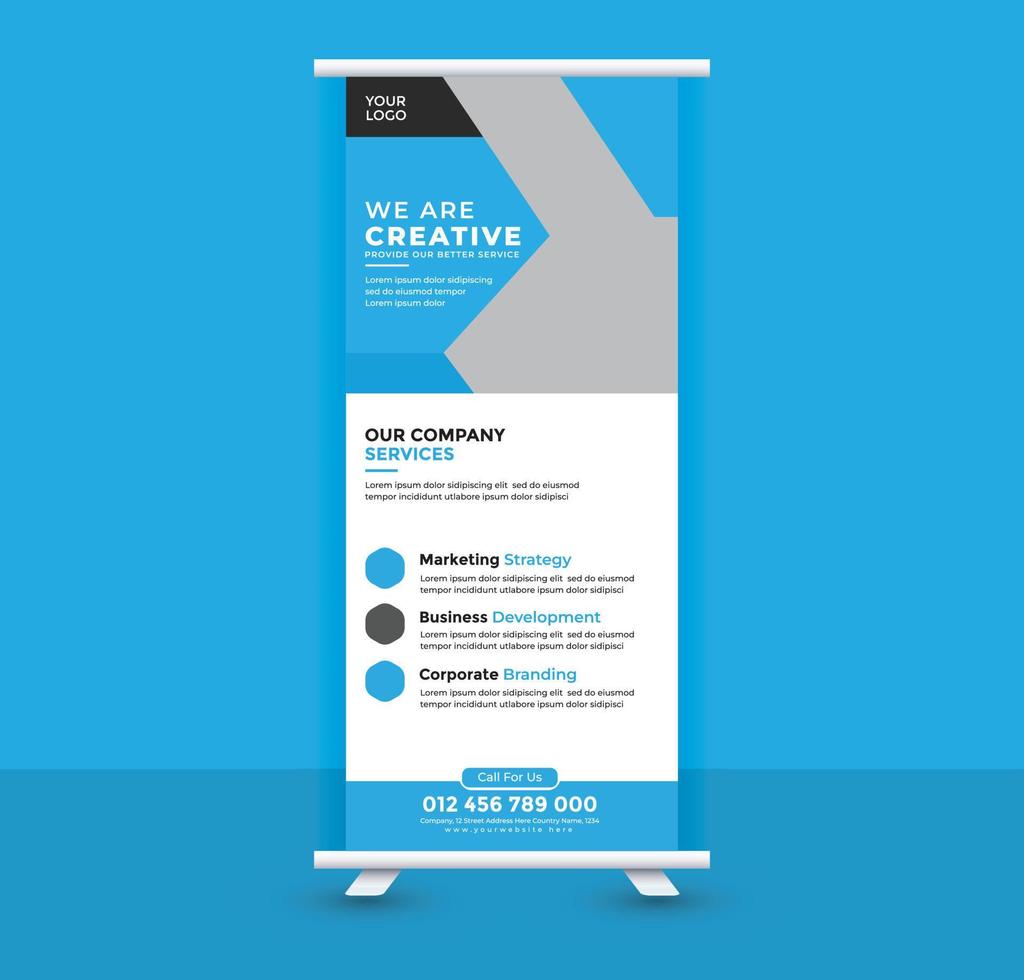 Roll up banner design vector