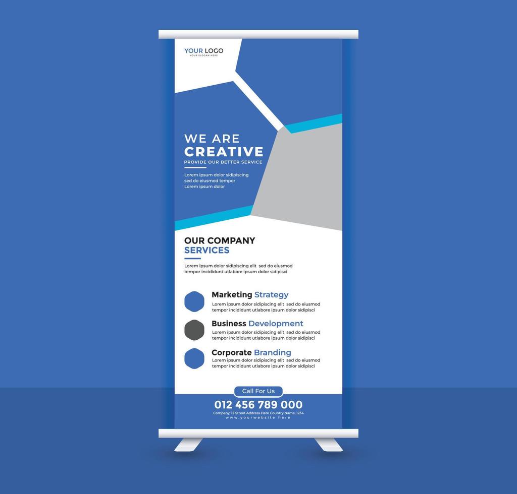 Roll up banner design vector