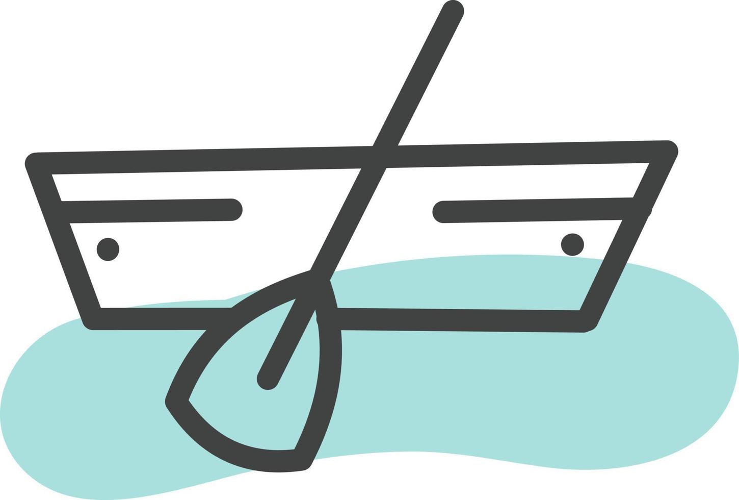 Small rowing boat, illustration, vector, on a white background. vector