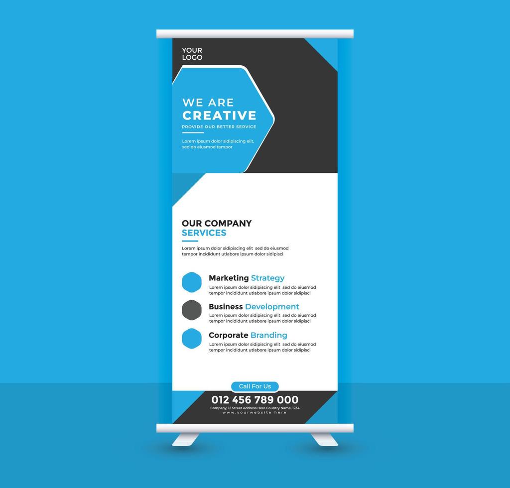 Roll up banner design vector