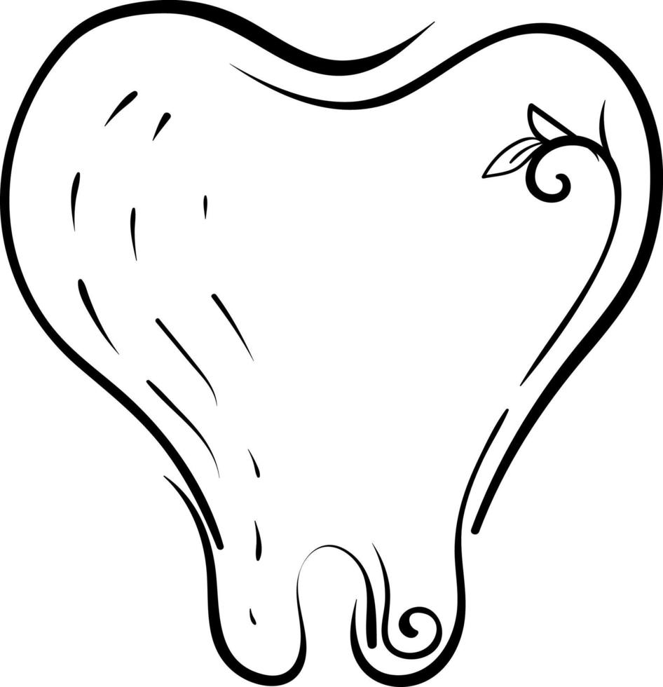 Decorative tooth, illustration, vector on white background.