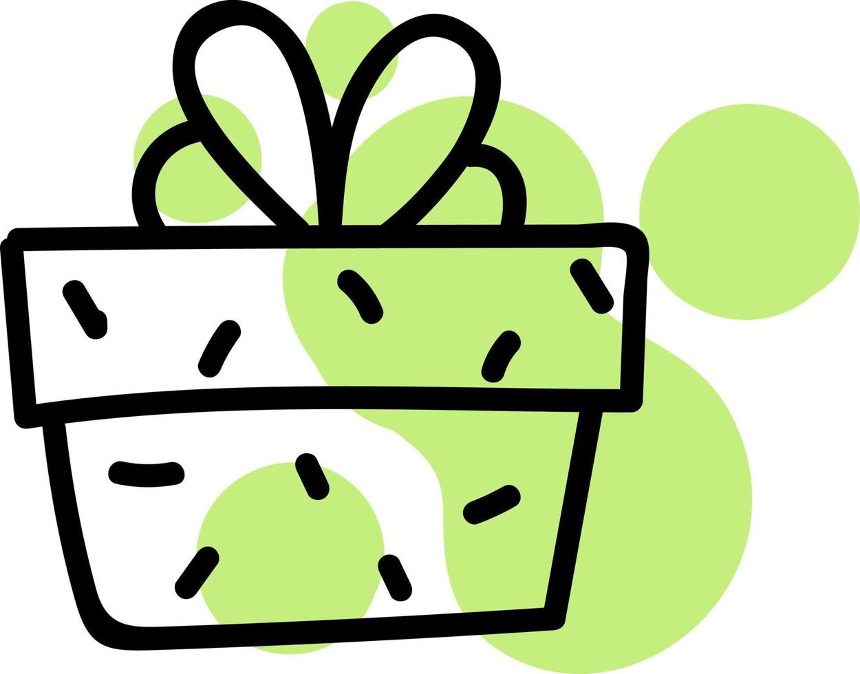 Giftbox with a ribbon, illustration, vector on white background.