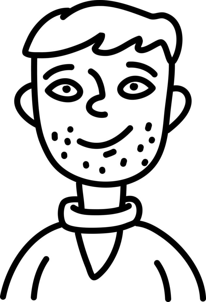 Boy with stubble, illustration, on a white background. vector