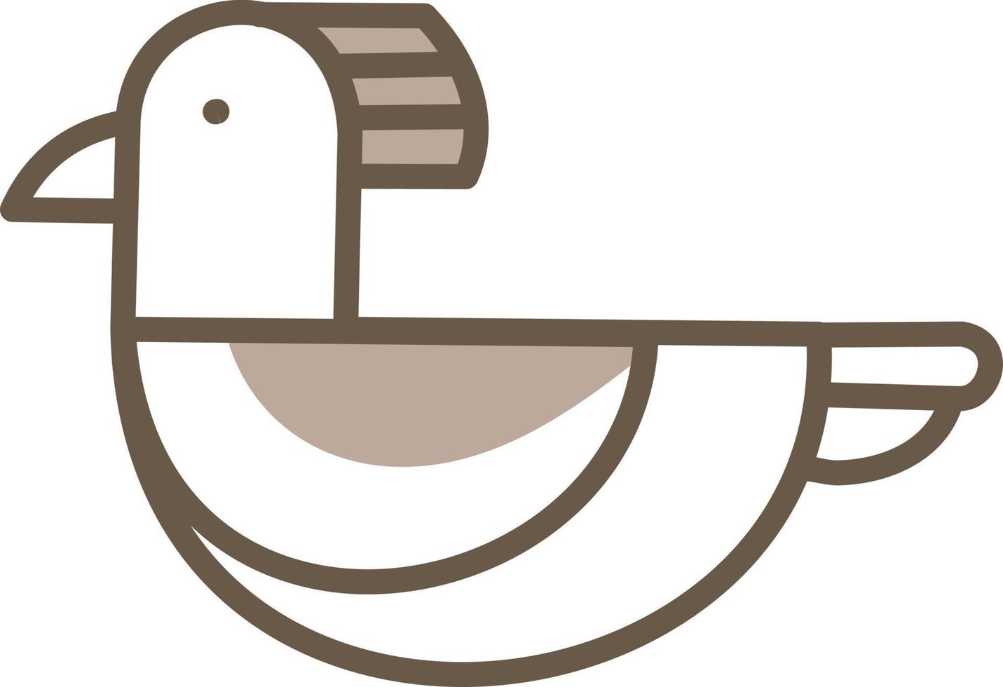Brown bird, illustration, vector on a white background.