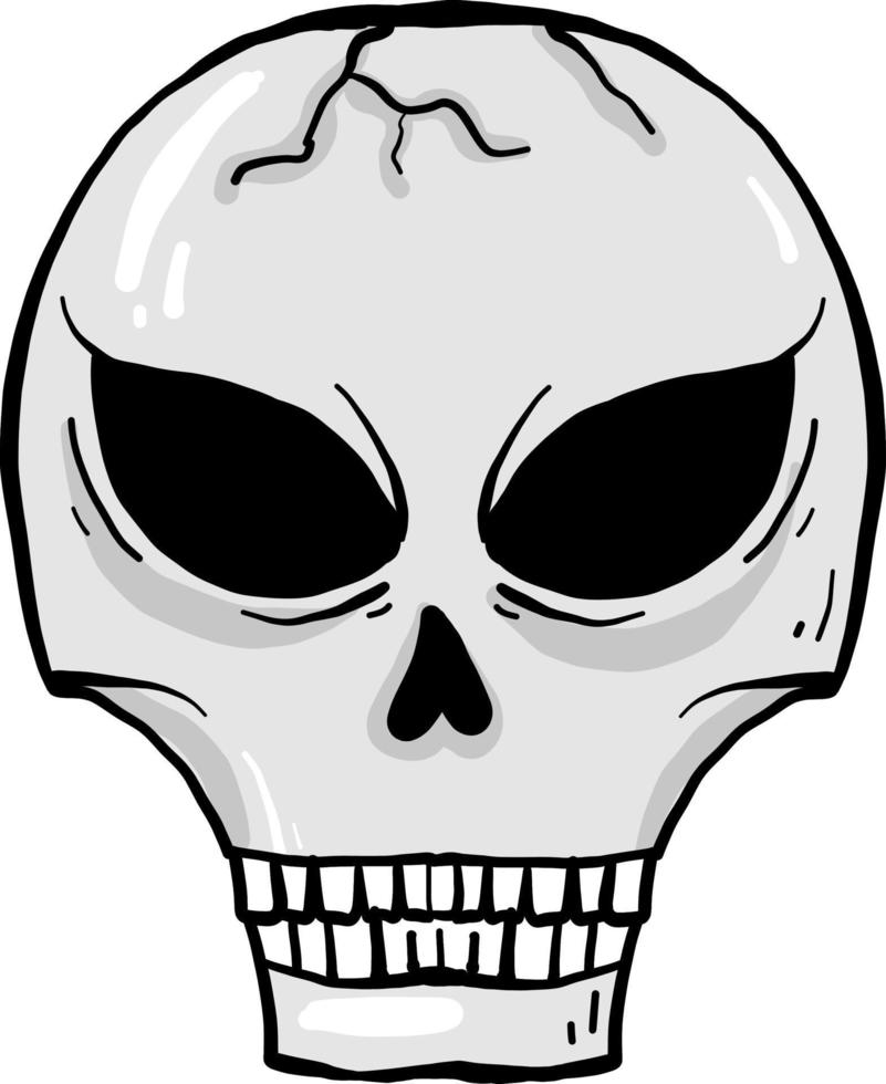 Scary skull, illustration, vector on white background.