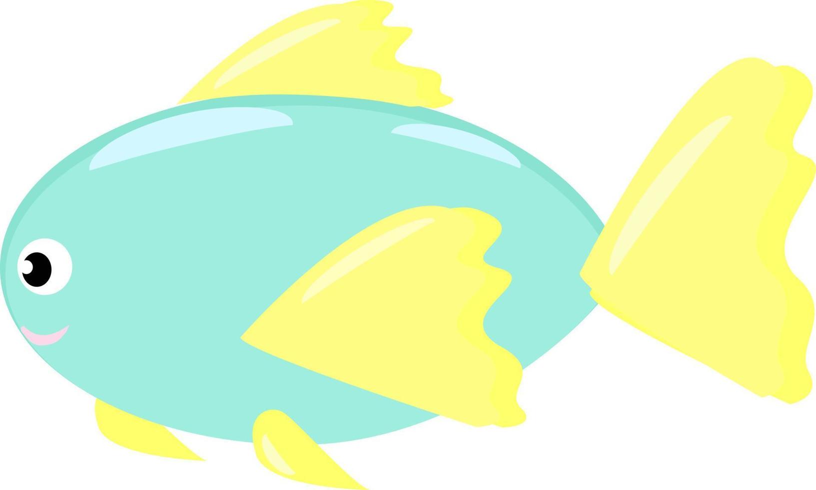 Blue fish, illustration, vector on white background.