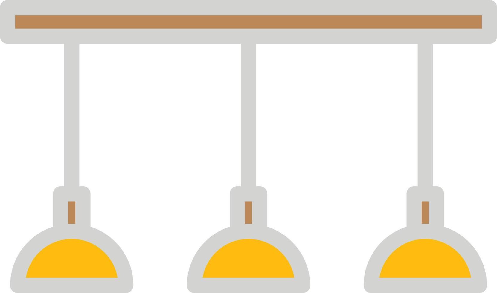 Three yellow lamp on the ceiling, illustration, on a white background. vector