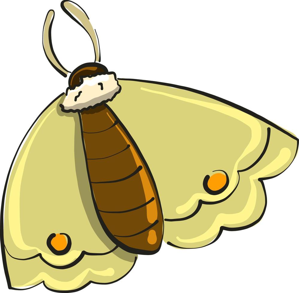 hermosa mariposa amarilla, ilustración, vector sobre fondo blanco