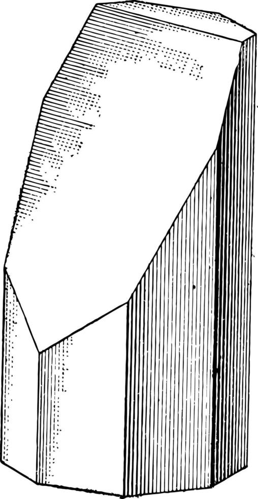 ilustración vintage de prisma octogonal de intersección plana. vector