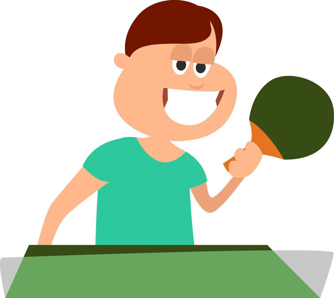 Playing table tennis, illustration, vector on white background