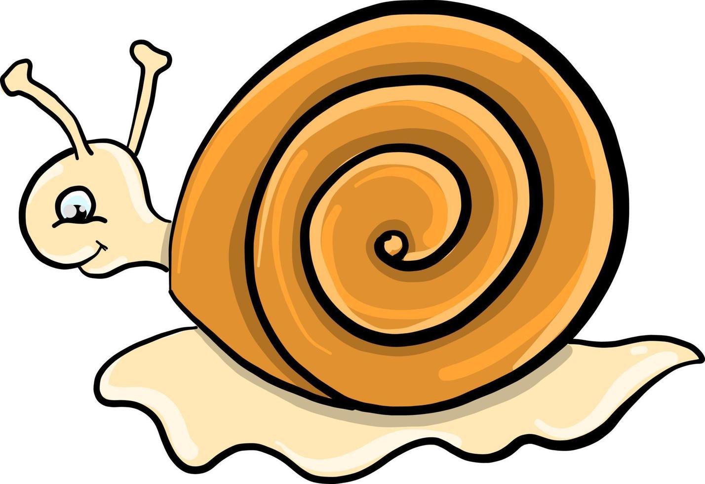 Slow snail, illustration, vector on white background